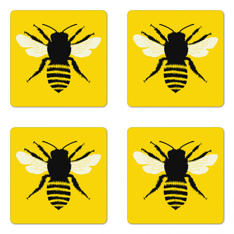 Honeybee Silhouette Coaster Set Of Four