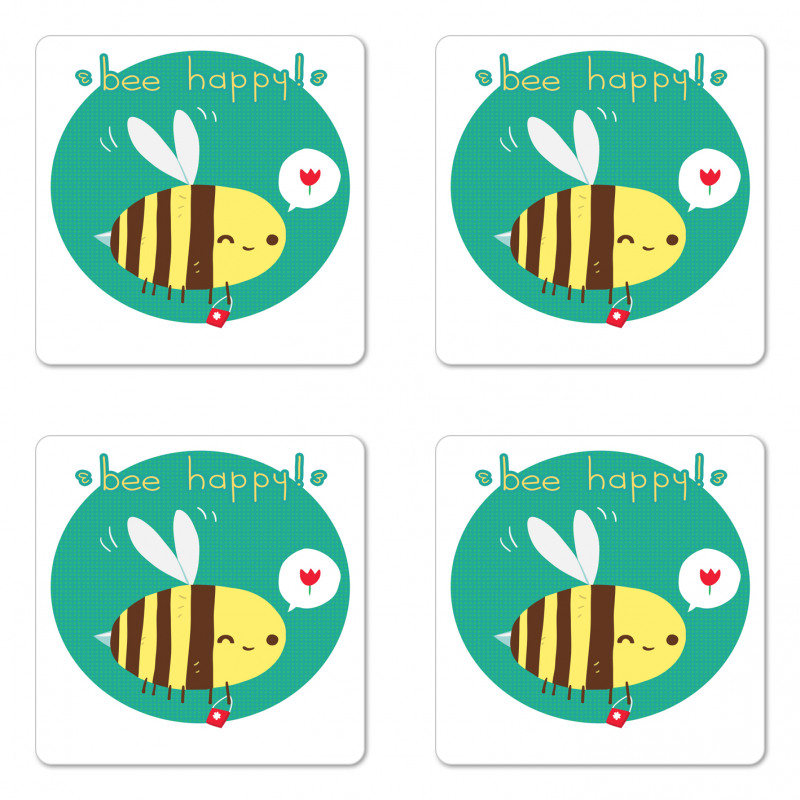 Winking Bumblebee Coaster Set Of Four