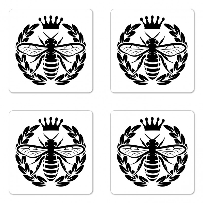 Monochrome Wreath Coaster Set Of Four