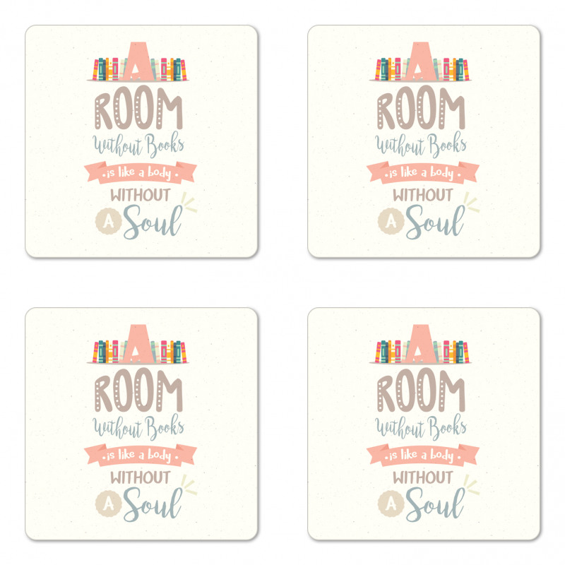 Book Shelf and a Words Coaster Set Of Four