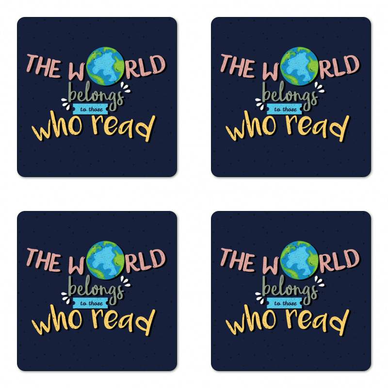 World Belongs to Readers Coaster Set Of Four