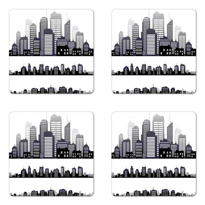 Long Buildings Skyline Coaster Set Of Four