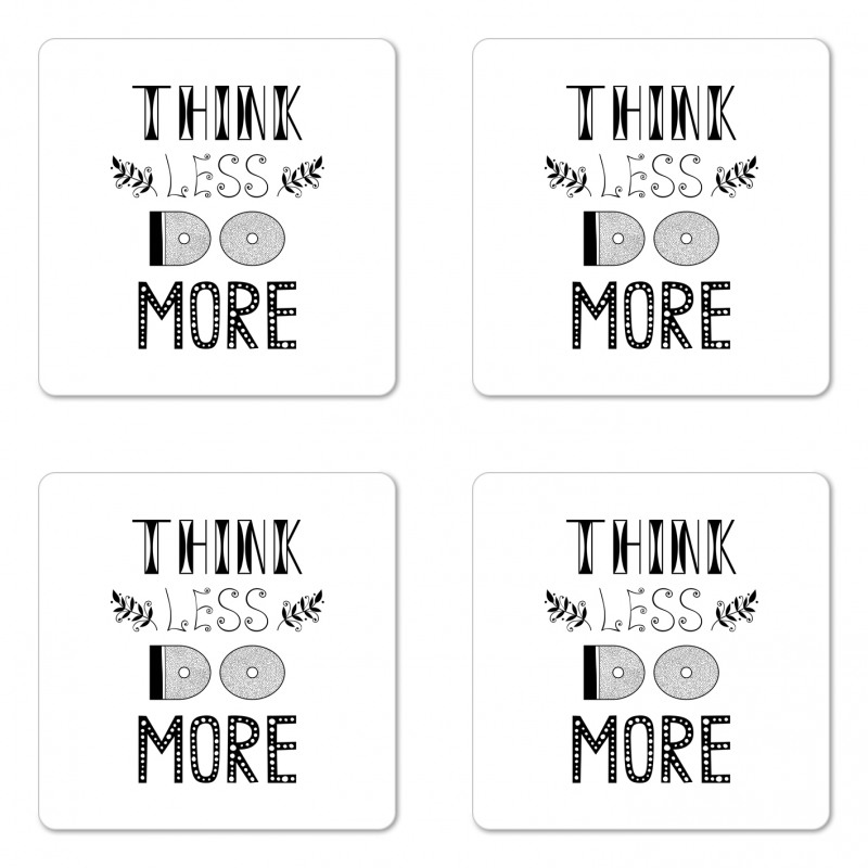 Different Fonts Leafs Coaster Set Of Four