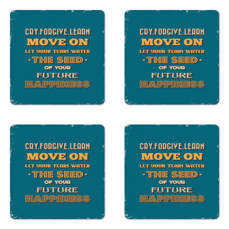 Happiness Phrases Coaster Set Of Four