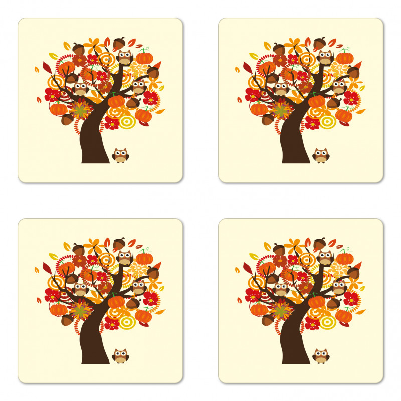 Abstract Tree Coaster Set Of Four