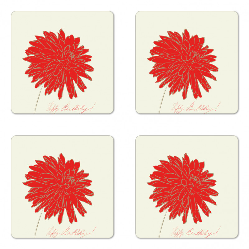 Retro Single Flower Coaster Set Of Four