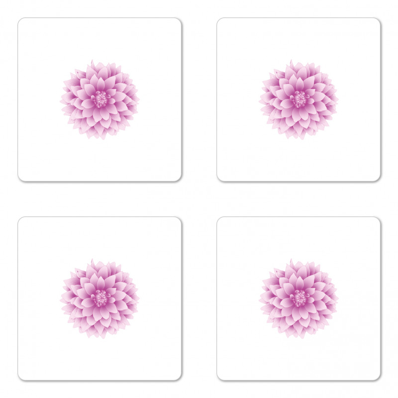 Purple Dahlia with Magenta Coaster Set Of Four