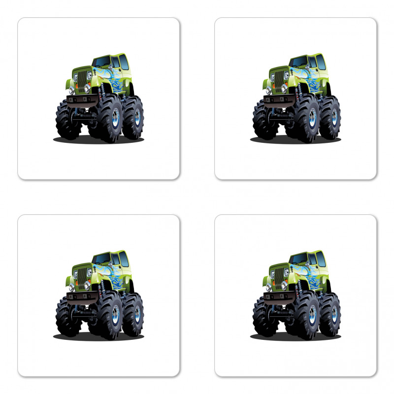 Monster Truck Off Road Coaster Set Of Four