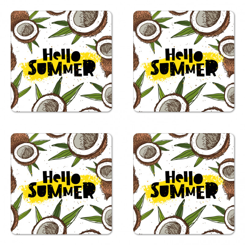 Coconut Halves Coaster Set Of Four