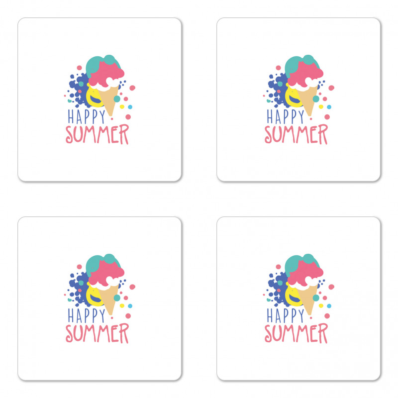 Ice Cream Doodle Coaster Set Of Four