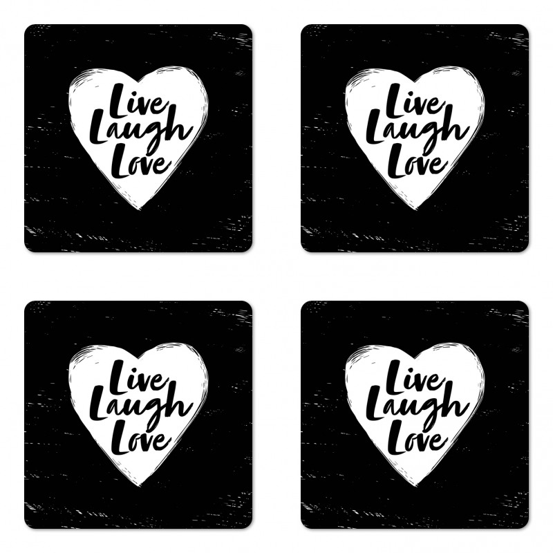 Heart and Words Coaster Set Of Four