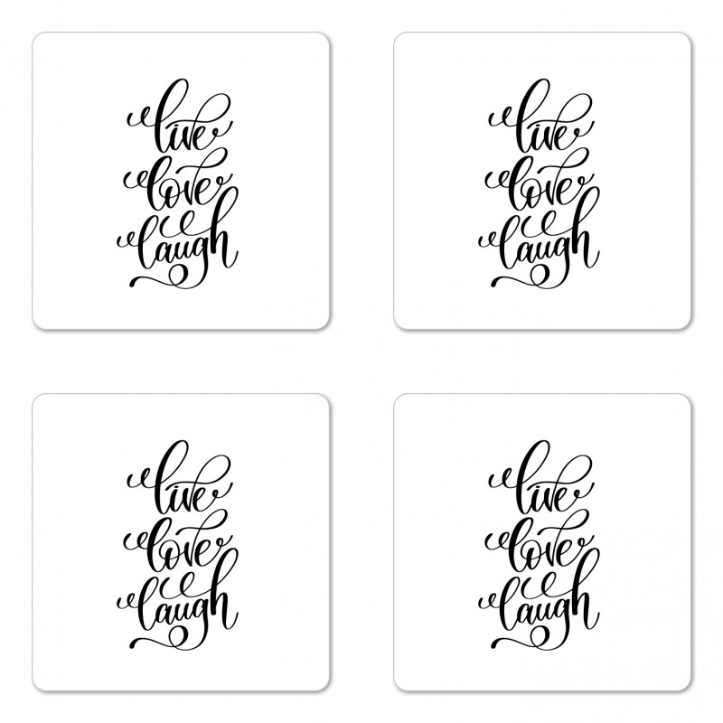 Live Love Composition Coaster Set Of Four