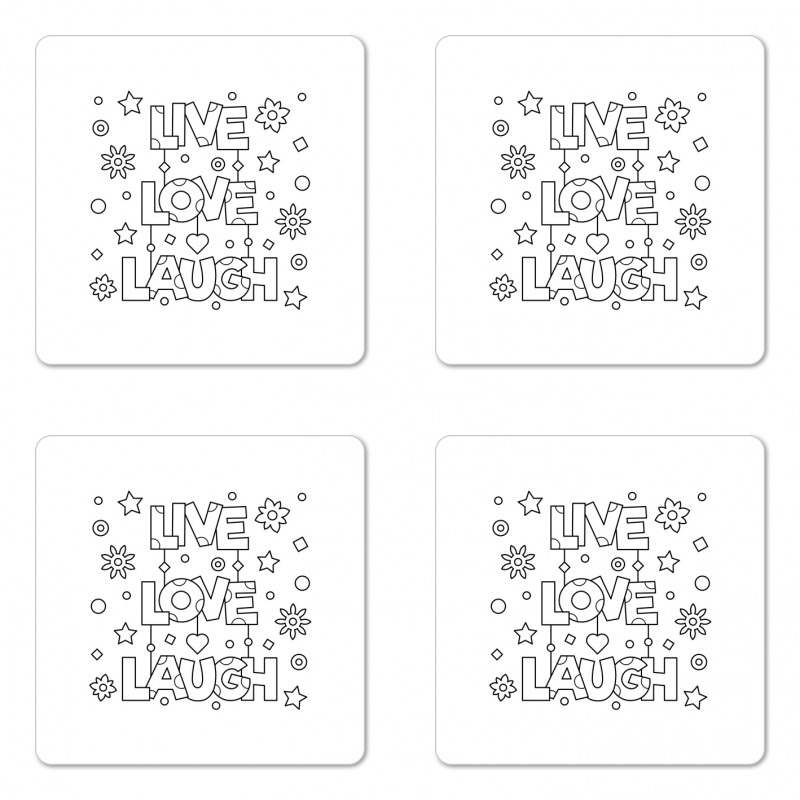 Doodle Words Coaster Set Of Four