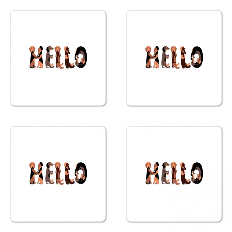 Puppies Saying Hello Coaster Set Of Four