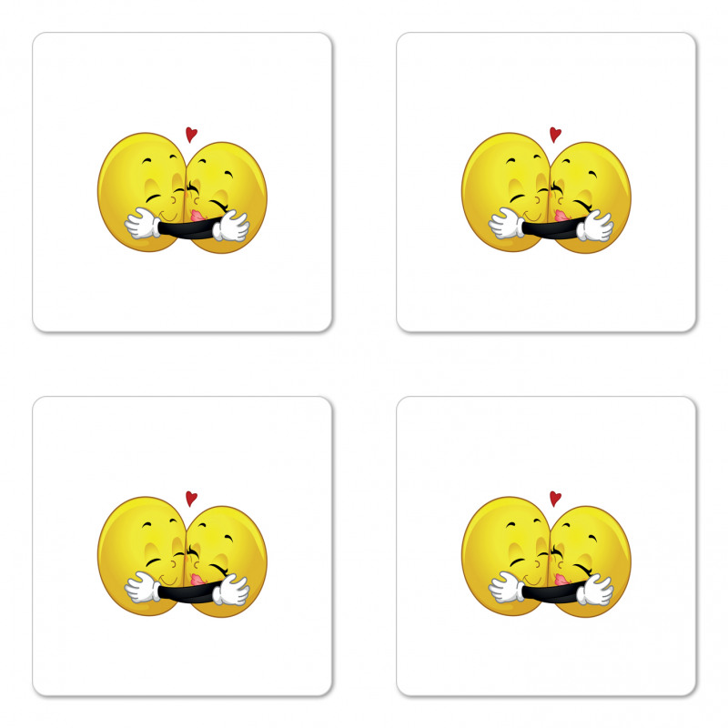 Emoji Hugging Coaster Set Of Four