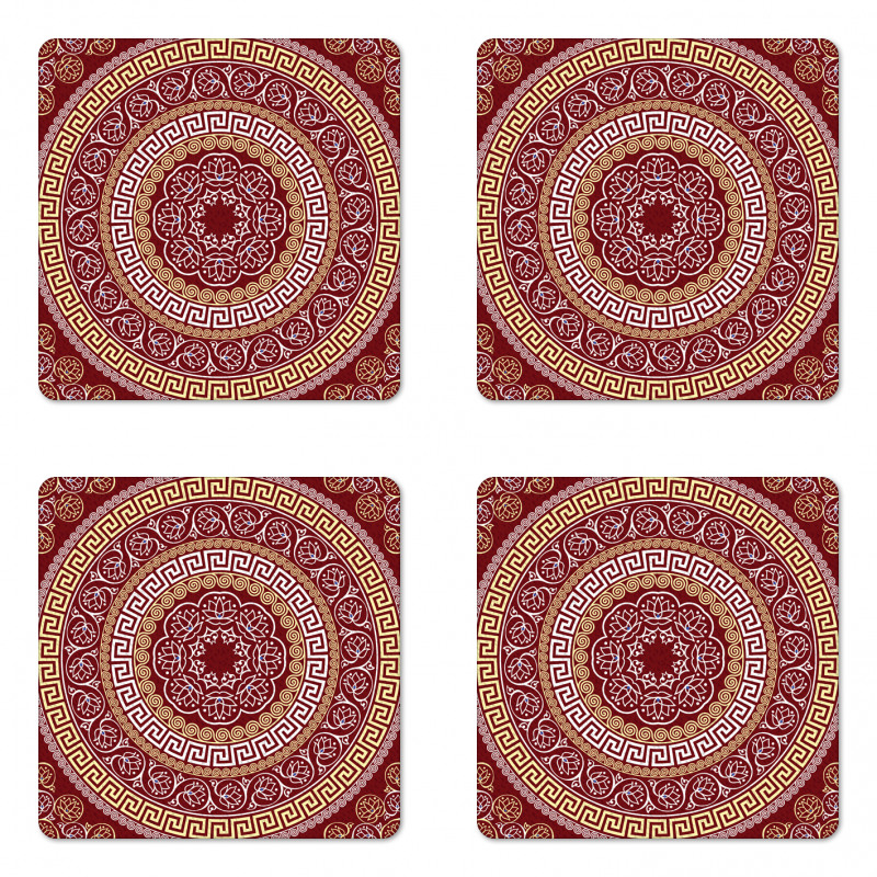 Meander and Flowers Coaster Set Of Four