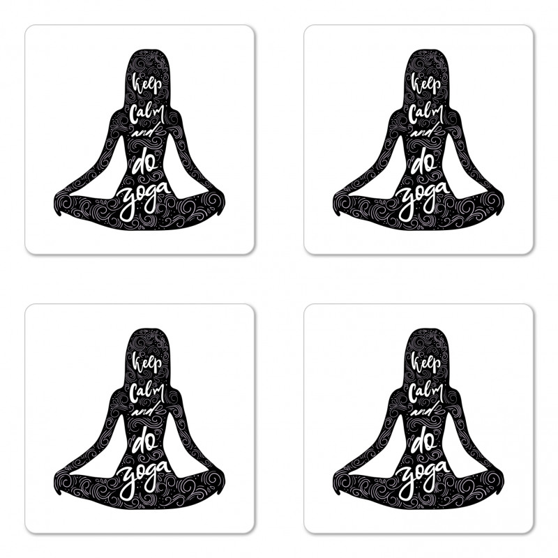 Do Yoga Words Girl Coaster Set Of Four