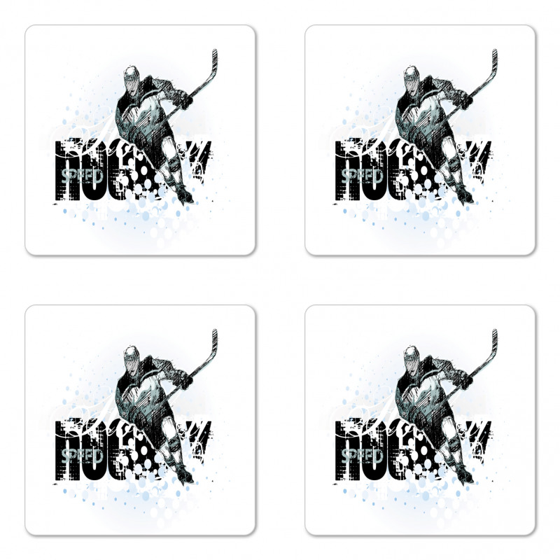 Grunge Player Sketch Coaster Set Of Four