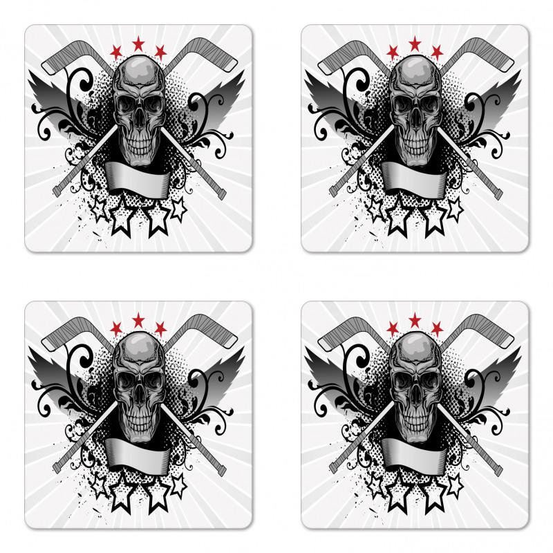 Skull with Sticks Stars Coaster Set Of Four