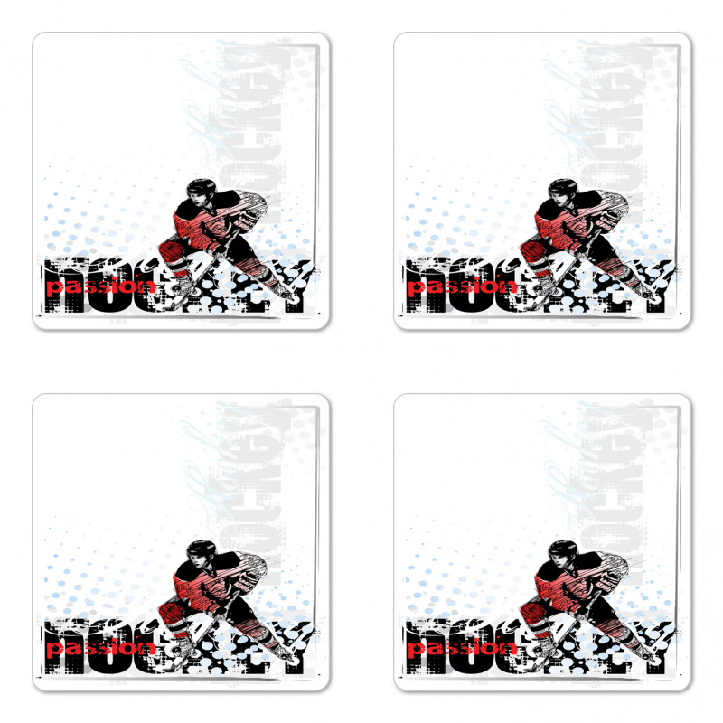 Goalie Playing Artwork Coaster Set Of Four