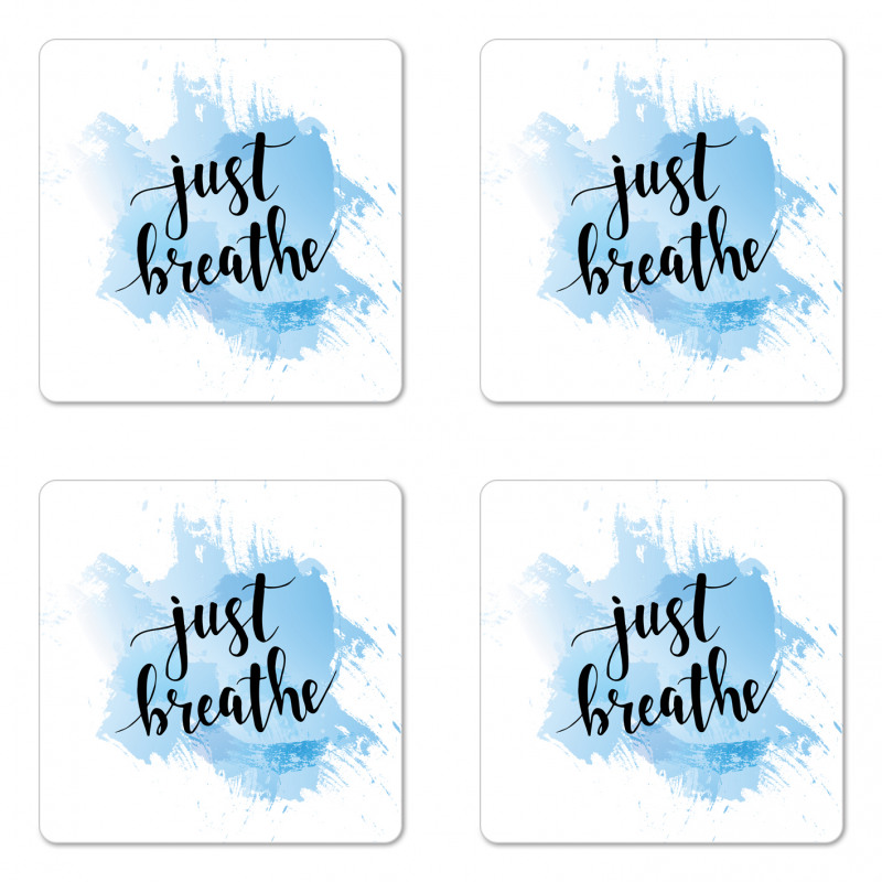 Phrase on Blue Coaster Set Of Four