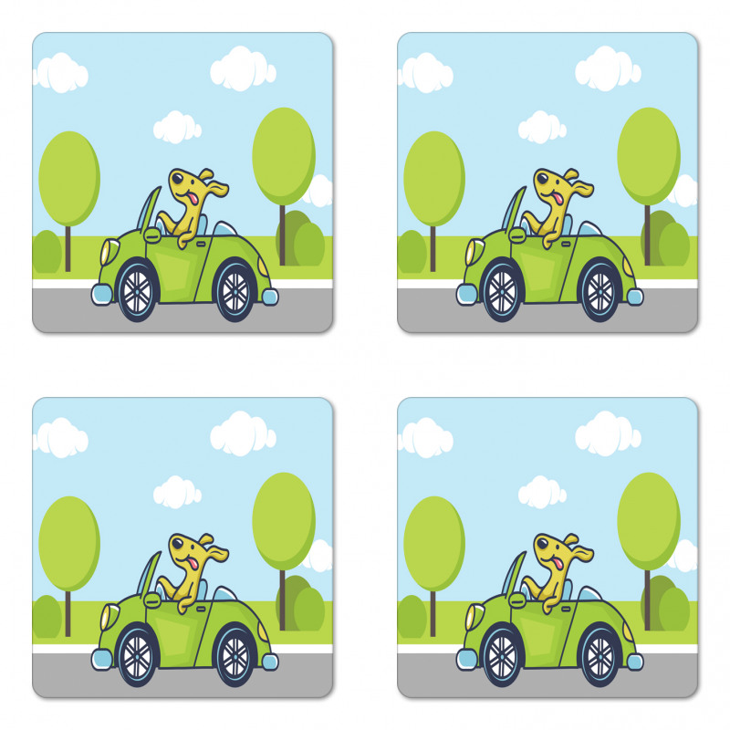 Puppy on the Road Coaster Set Of Four