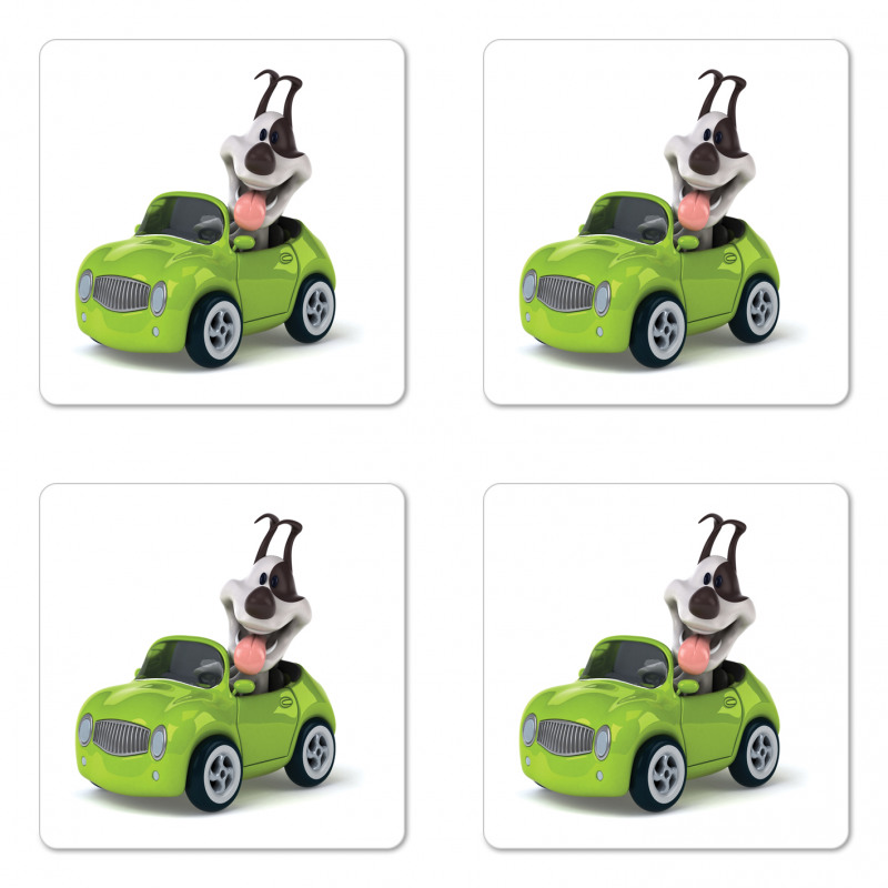 Fun Dog Sports Car Coaster Set Of Four