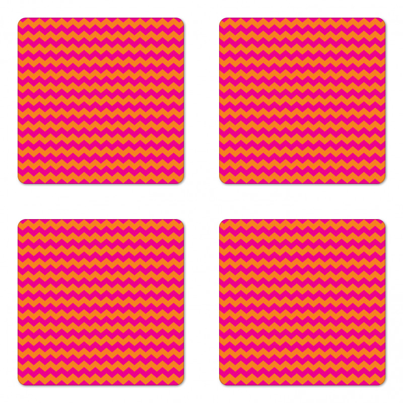 Zigzag Chevron Line Coaster Set Of Four