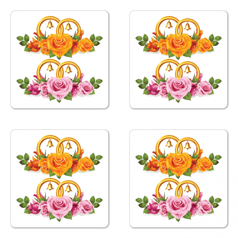 Roses Rings Coaster Set Of Four