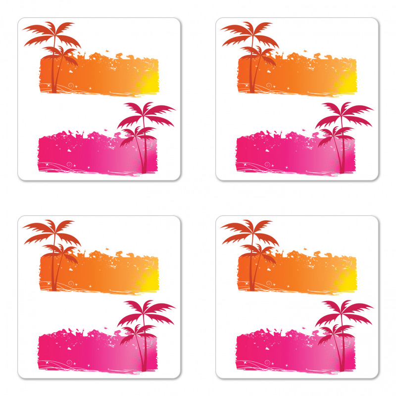 Tropical Grunge Coaster Set Of Four