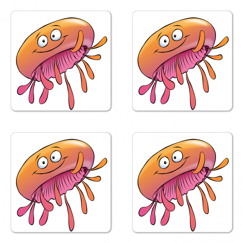 Funny Jellyfish Coaster Set Of Four