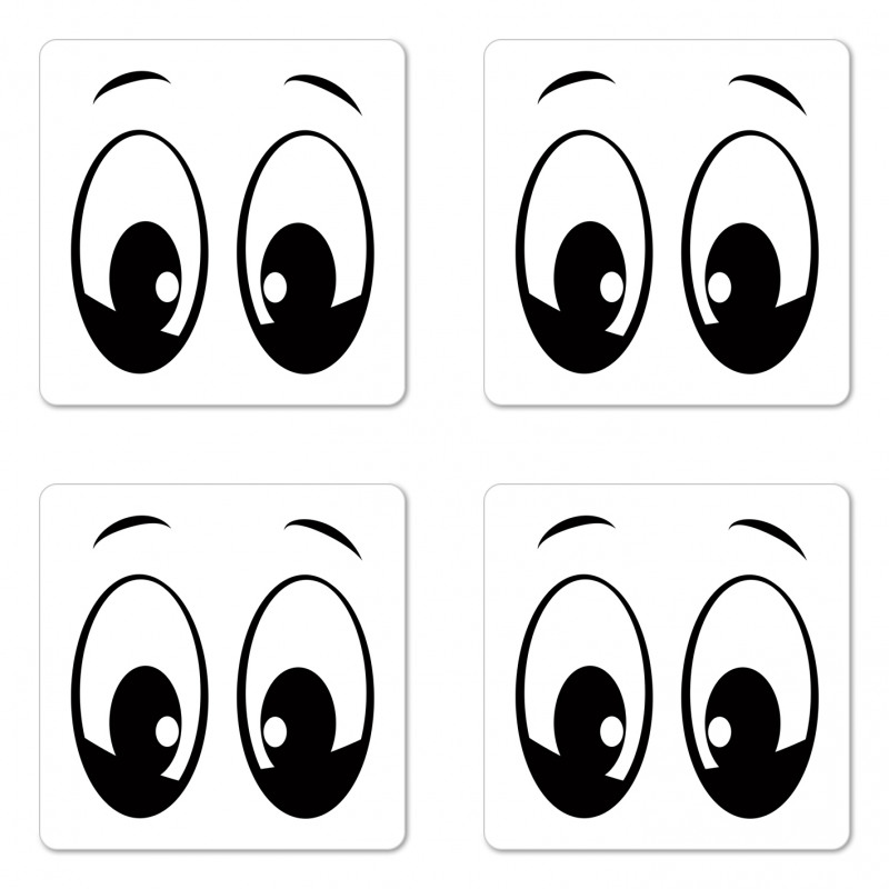 Surprised Cartoon Character Coaster Set Of Four