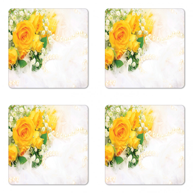 Bouquet of Romantic Flower Coaster Set Of Four