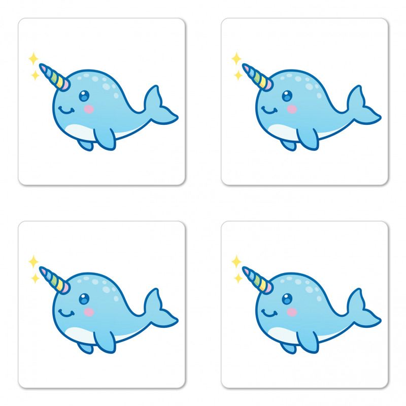 Unicorn of the Sea Coaster Set Of Four