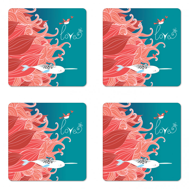 Arctic Whale and Bird Coaster Set Of Four