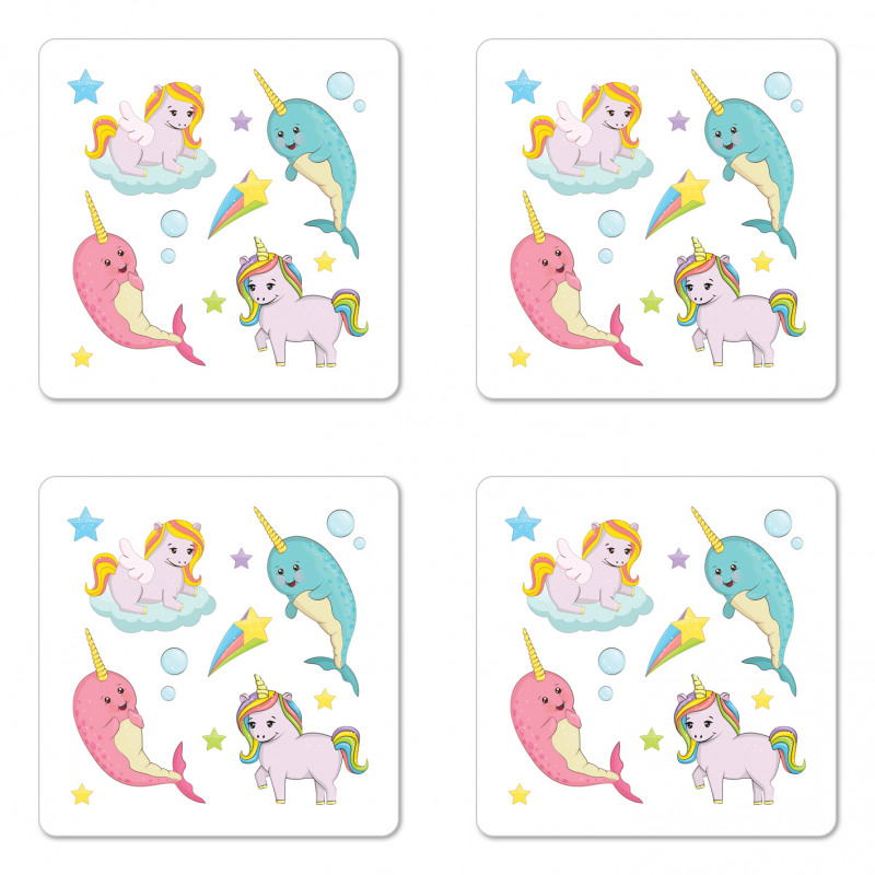 Colorful Rainbow Animal Coaster Set Of Four