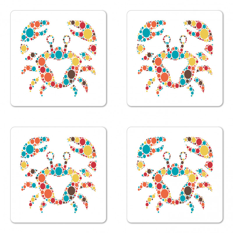 Colorful Dotted Shape Coaster Set Of Four