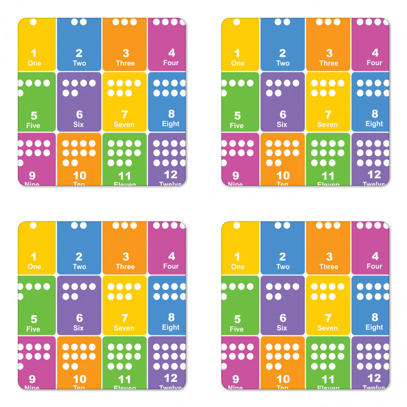 Colorful Numbers Coaster Set Of Four