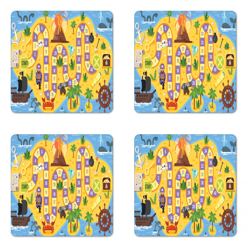 Pirate Treasure Coaster Set Of Four