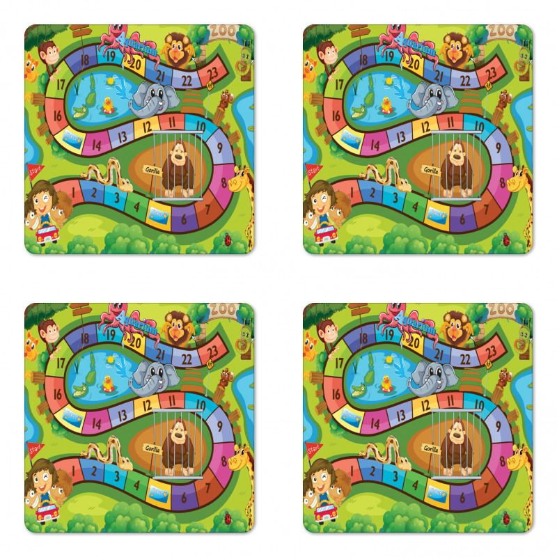 Day in Zoo Coaster Set Of Four