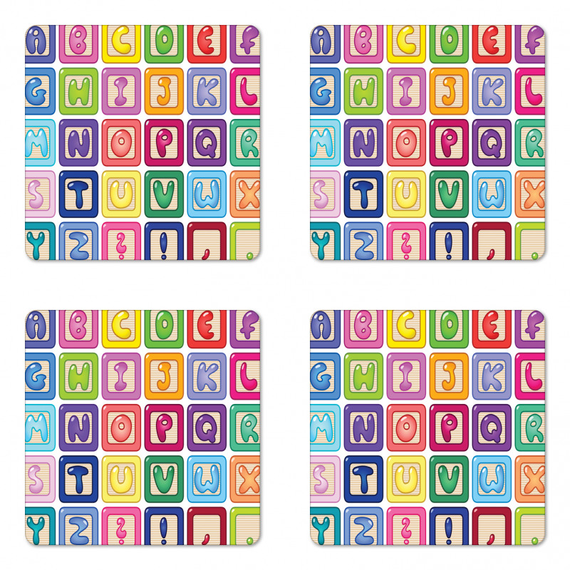 English Alphabet Coaster Set Of Four