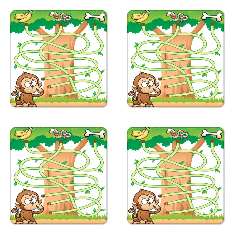 Curious Monkey Coaster Set Of Four