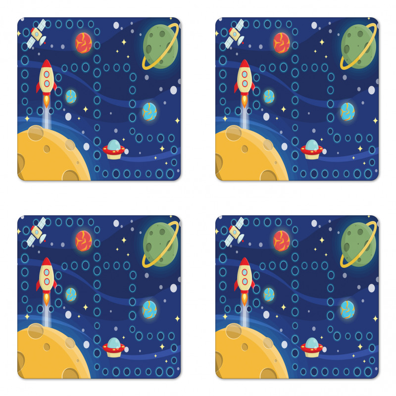 Racing in Cosmos Coaster Set Of Four