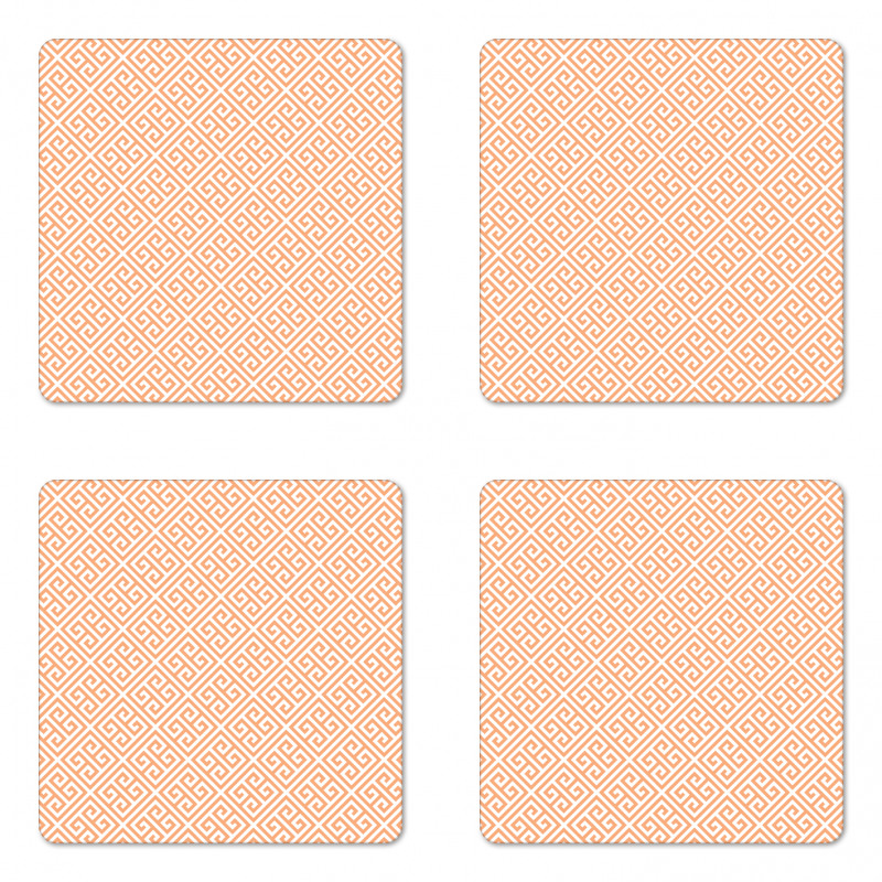 Frieze Pastel Orange Coaster Set Of Four