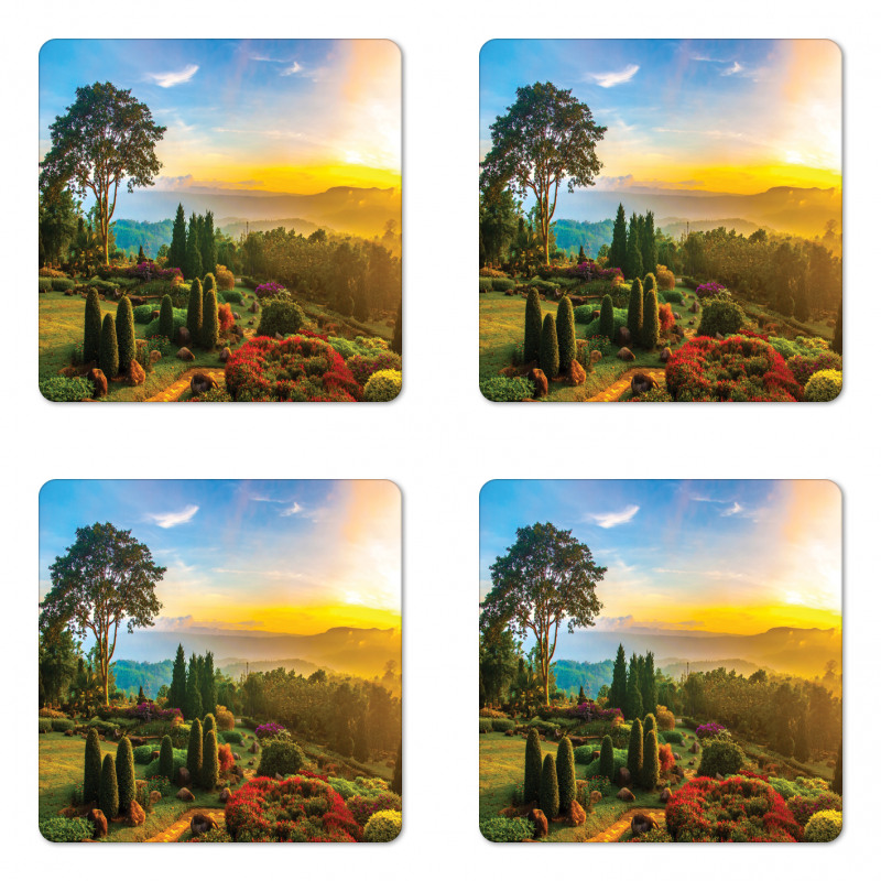 Colorful Idyllic Nature Coaster Set Of Four