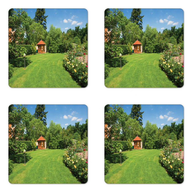 Roses Pathway Gazebo Coaster Set Of Four