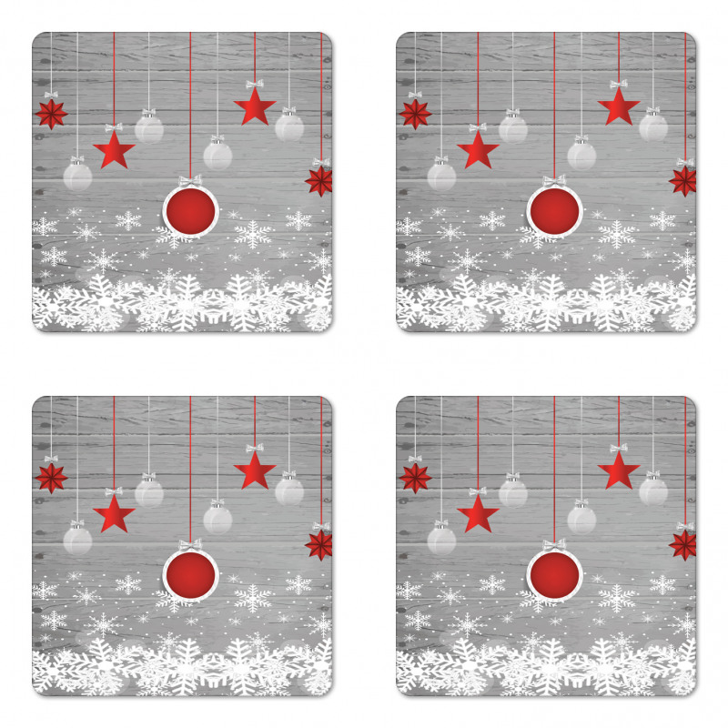 Stars Baubles Snow Coaster Set Of Four