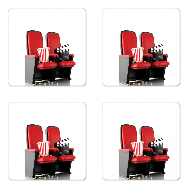 3D Theater Seats Coaster Set Of Four