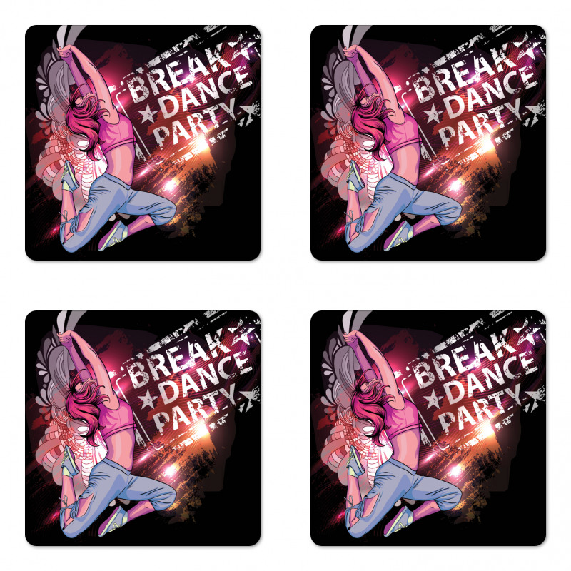 Break Dance Party Theme Coaster Set Of Four