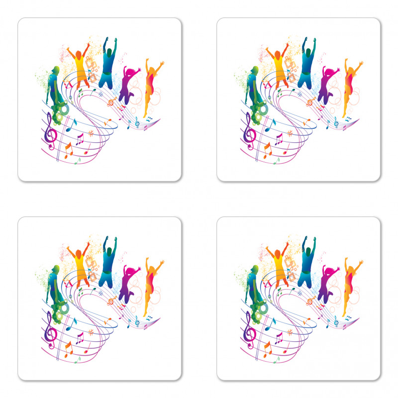 Dancing People Music Coaster Set Of Four